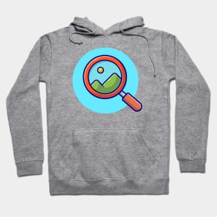 Magnifying Glass Looking For View Cartoon Vector Icon Illustration Hoodie